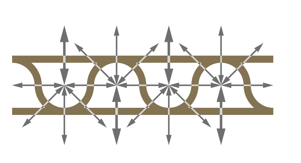 Anova Core topology 3D stress self-dissipation matrix showing omni-directional load vector distribution across eggshell continuous curved surfaces