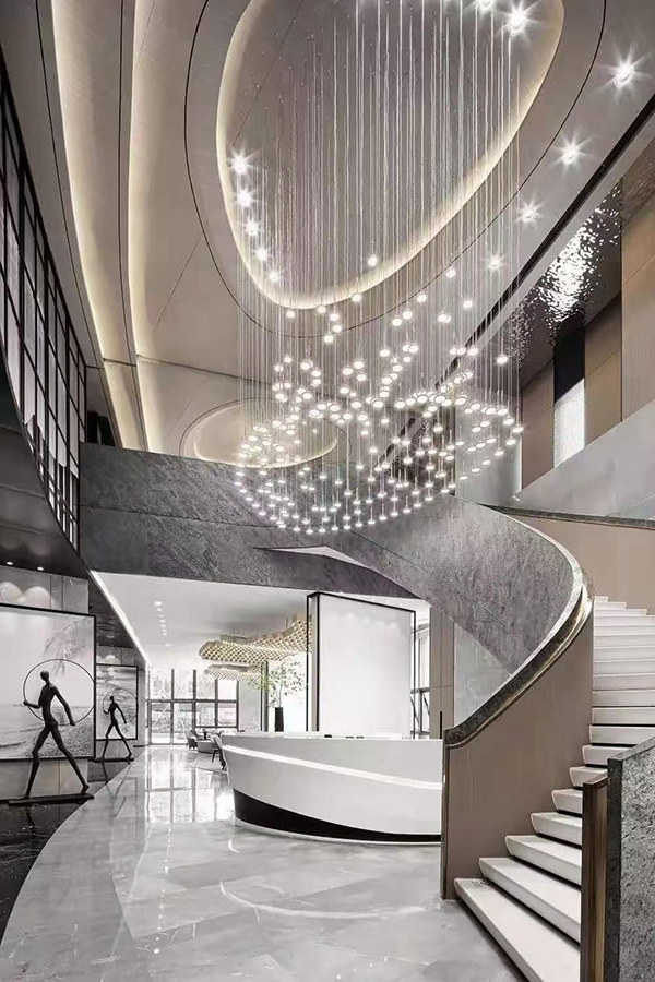 Commercial lobby application with premium stone surfaces