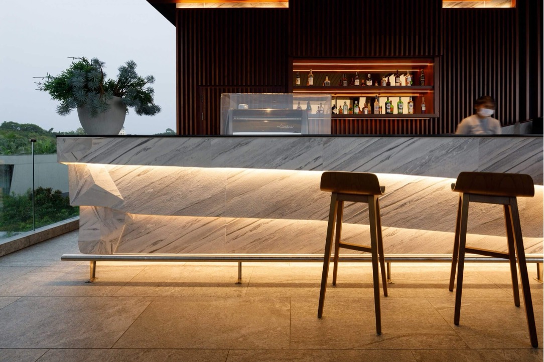 大理石系列戶外泳池吧台立面|Marble Series poolside bar front